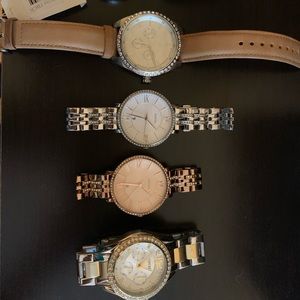 Lot of 4 Fossil watches, EUC